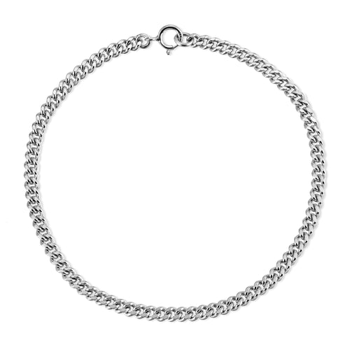Small Curb Chain Bracelet - Shiny Silver
