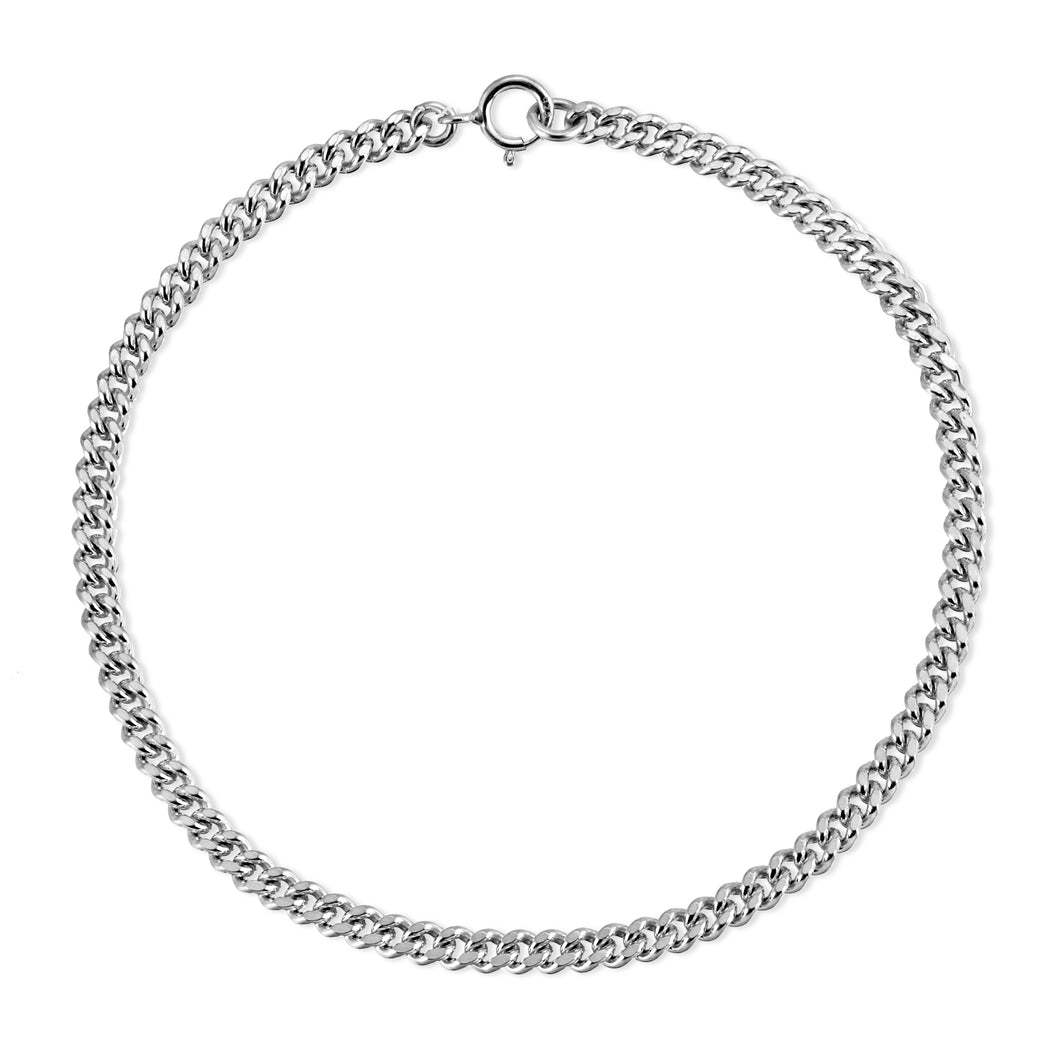 Small Curb Chain Bracelet - Shiny Silver