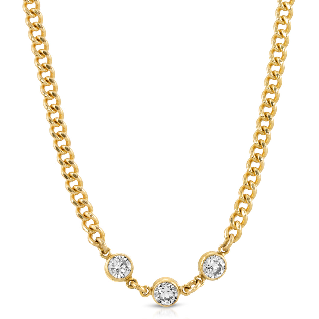 Curb Chain Trois Crystal Choker