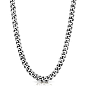 Rounded Curb Chain Necklace - Silver