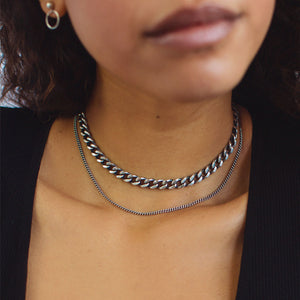 Small Curb Chain Necklace - Silver