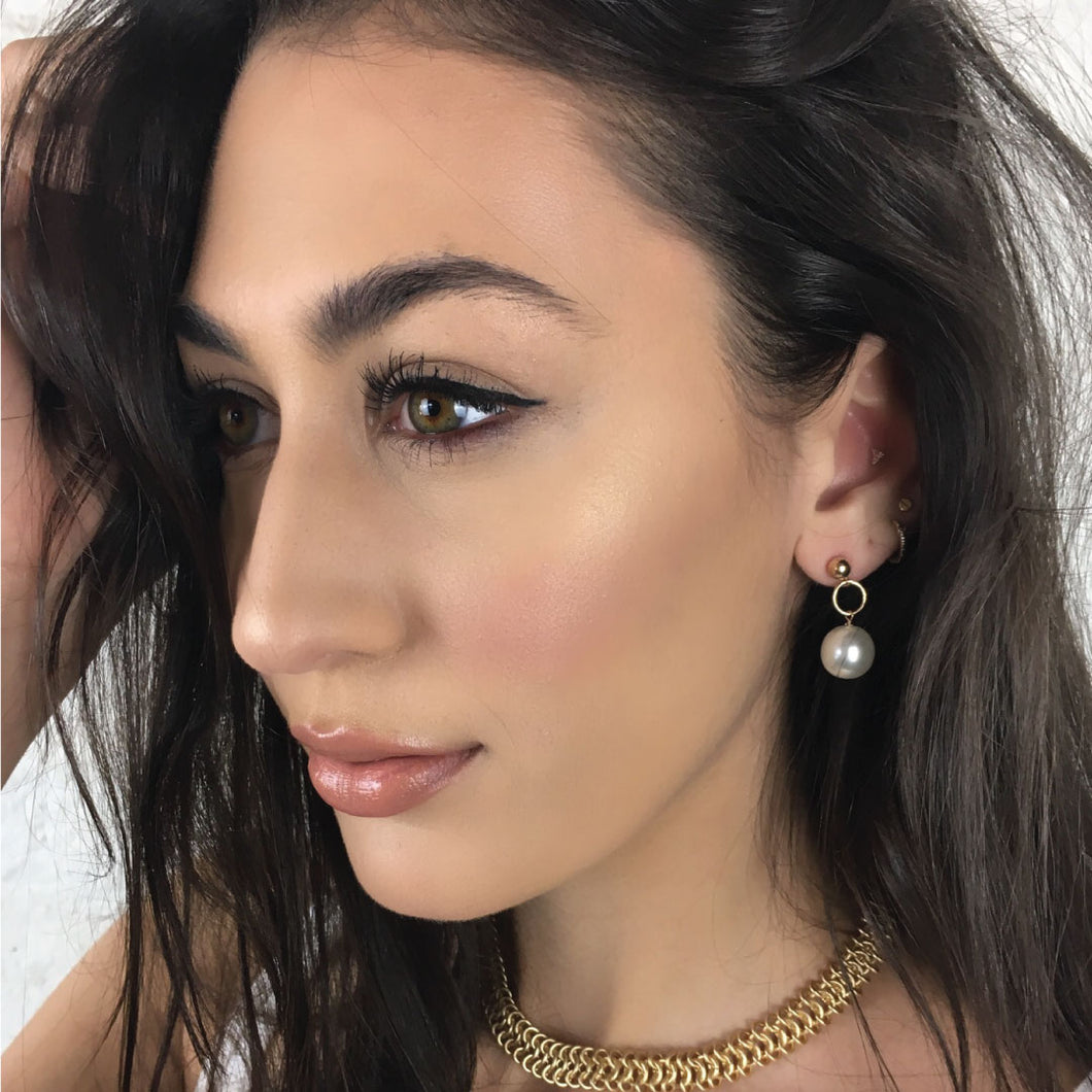 Pearl + Gold Earrings