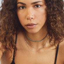 Rounded Curb Chain Necklace - Silver