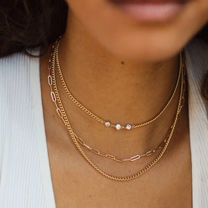 Curb Chain Trois Crystal Choker